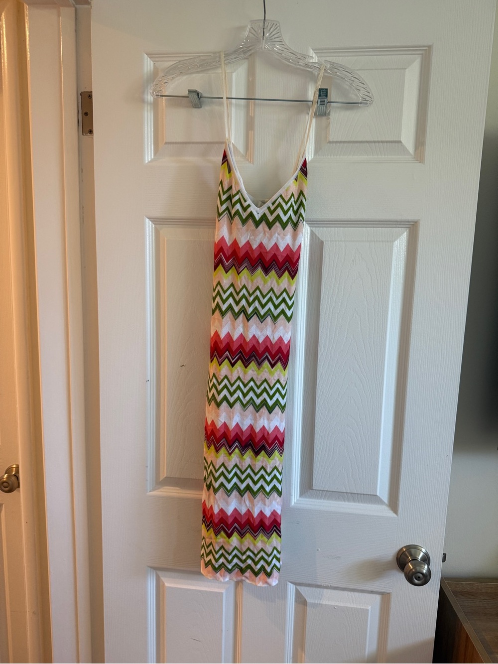 Missoni Zigzag Knit Slip Dress in White, Green, Red, Pink